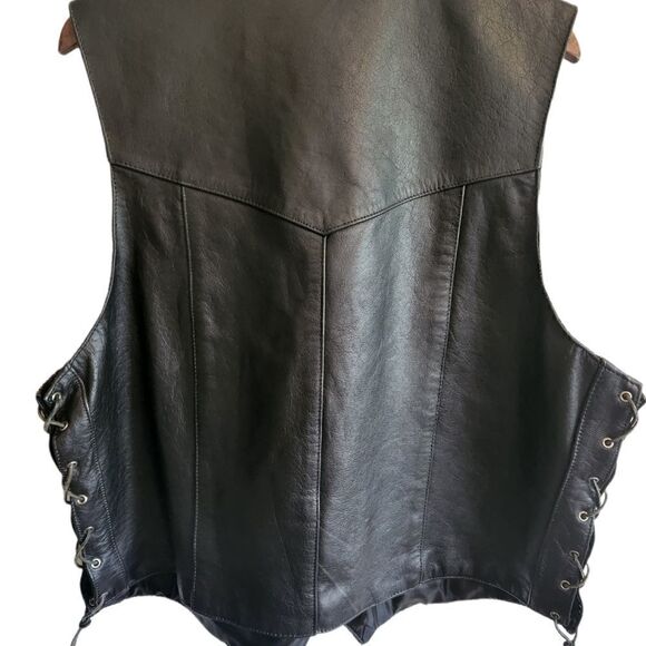 INTERSTATE Leather Men's Full Snap Lace Up Vest Size XL - Picture 3 of 8